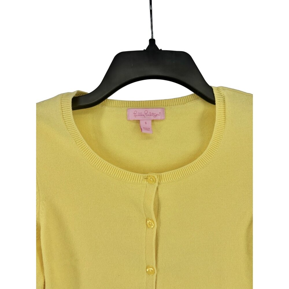 Lilly Pulitzer Shrug Yellow Sz Small 30” Bust - Picture 3 of 3